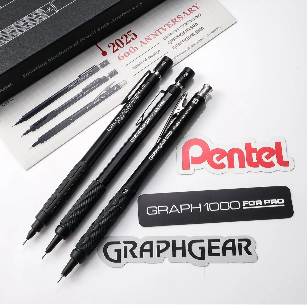 Pentel 60.Yıl Limited Edition 3Lü Çizim Seti (0,5mm)